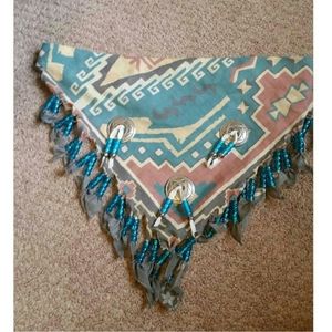 Southwestern hipster Navajo concho beaded bandana